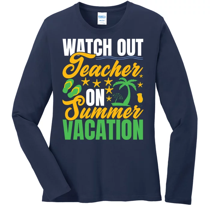 Teacher Summer Vacation Mode On End Of School Gift Ladies Long Sleeve Shirt