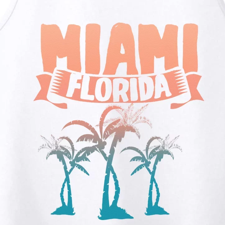 Tropical Summer Vacation Palm Trees Miami Beach Florida Performance Tank