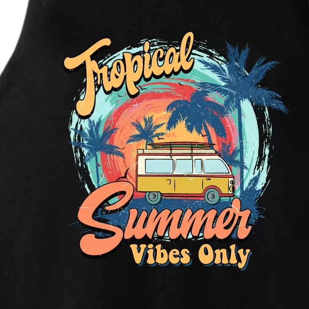 Tropical Summer Vibes Only Ladies Tri-Blend Wicking Tank