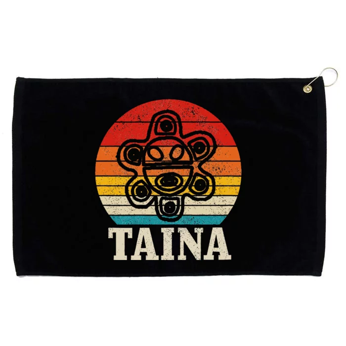 Taina Sun Vintage Puerto Rico Boricua Taino Boriken Boriquen Grommeted Golf Towel