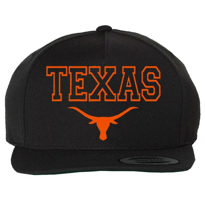 Texas State Vintage Longhorn Proud Texan Wool Snapback Cap