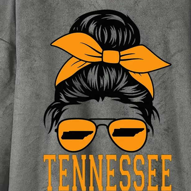 Tennessee State Women Tennessee Game Day Messy Bun Tn Hooded Wearable Blanket