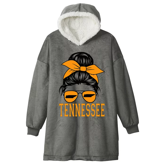 Tennessee State Women Tennessee Game Day Messy Bun Tn Hooded Wearable Blanket