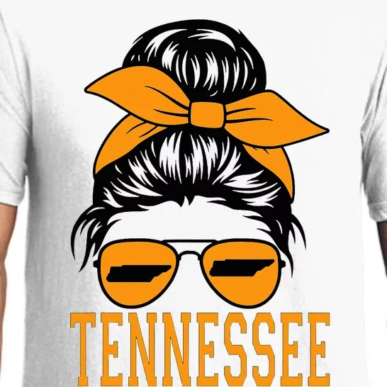 Tennessee State Women Tennessee Game Day Messy Bun Tn Pajama Set