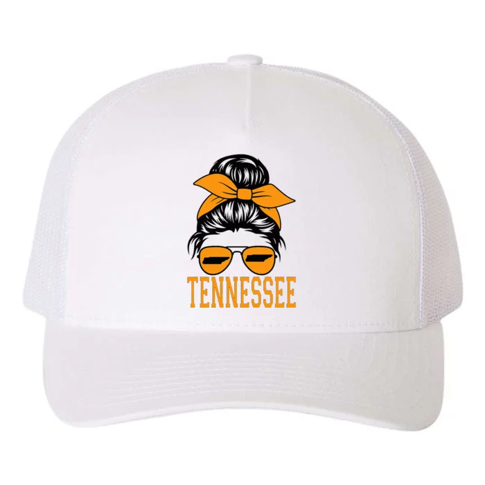 Tennessee State Wo Tennessee Orange Game Day Messy Bun TN Yupoong Adult 5-Panel Trucker Hat