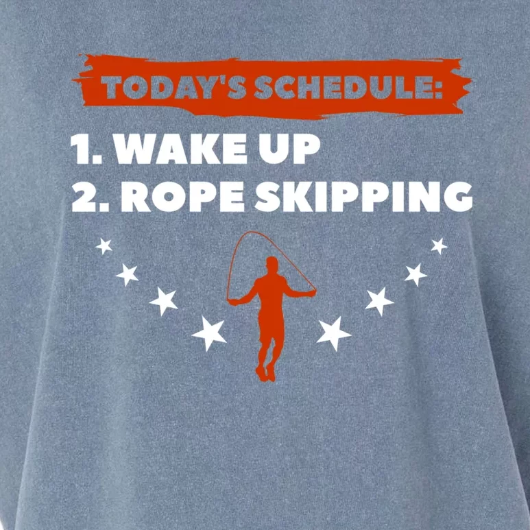 Today's Schedule Wake Up Rope Skipping Workout Exercise Cute Gift Garment-Dyed Women's Muscle Tee