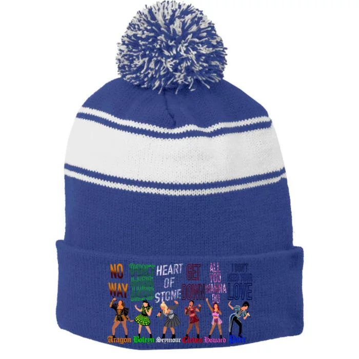 The Six Wives Of Henry Viii Six The Musical Gift Theatre Gift Stripe Pom Pom Beanie