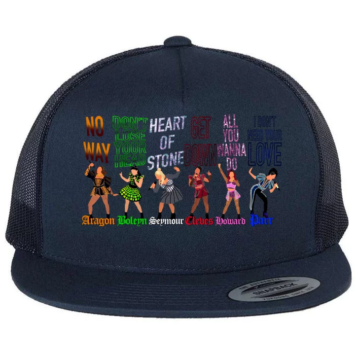 The Six Wives Of Henry Viii Six The Musical Gift Theatre Gift Flat Bill Trucker Hat