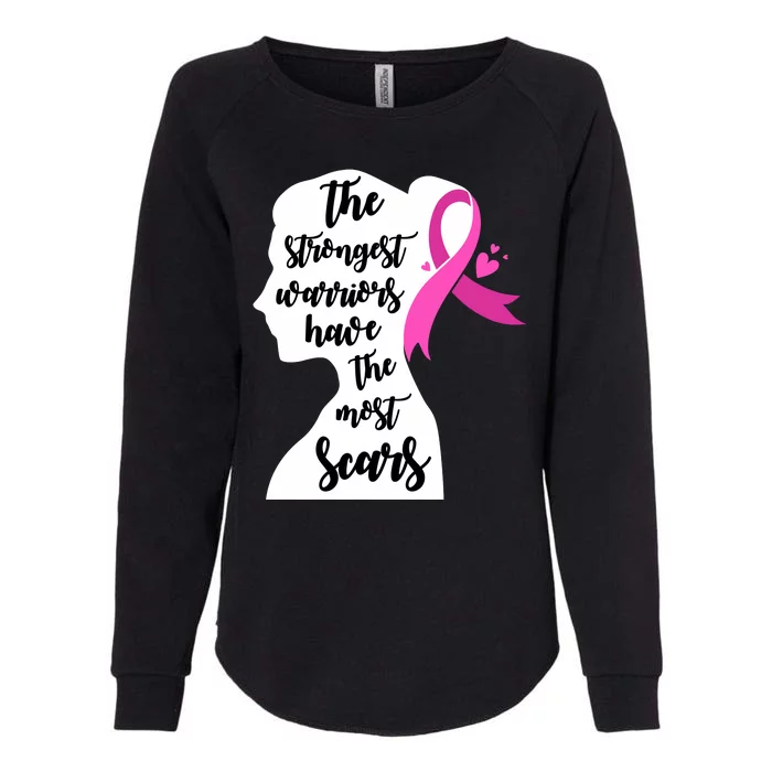 The Strongest Warriors Have The Most Scars Breast Cancer Awareness Womens California Wash Sweatshirt