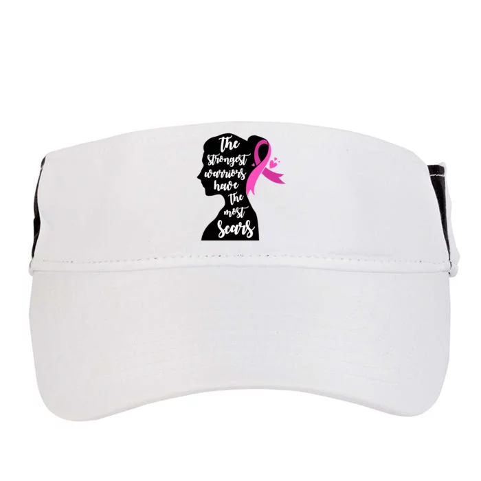 The Strongest Warriors Have The Most Scars Breast Cancer Awareness Adult Drive Performance Visor