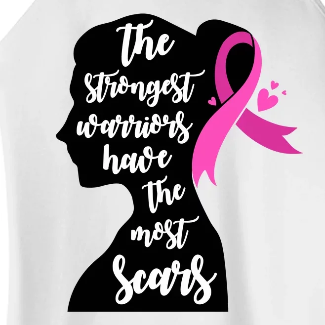 The Strongest Warriors Have The Most Scars Breast Cancer Awareness Women’s Perfect Tri Rocker Tank