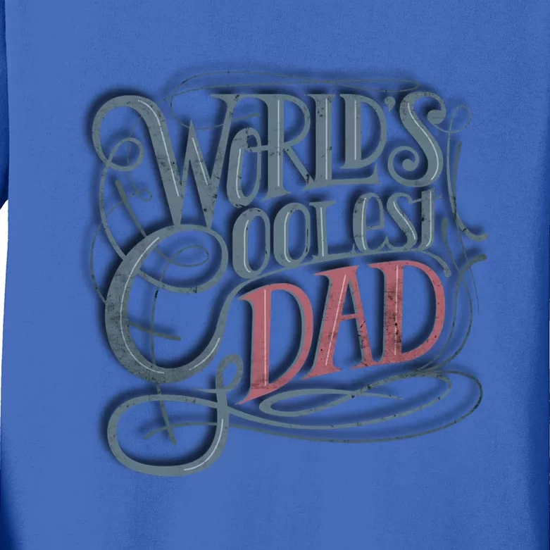 Tattoo Style Worlds Coolest Dad Best Papa Gift Kids Long Sleeve Shirt