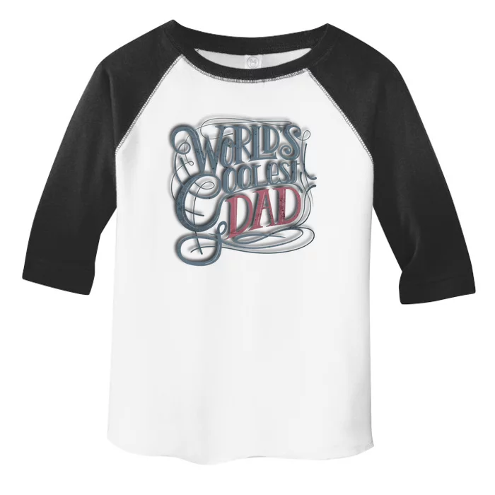 Tattoo Style Worlds Coolest Dad Best Papa Gift Toddler Fine Jersey T-Shirt