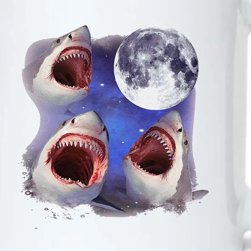 Three Shark Whites Howling Wolfs Moon Classic Art Costume Black Color Changing Mug