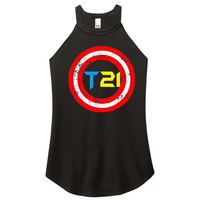 T21 Superhero World Down Syndrome Awareness Day Women’s Perfect Tri Rocker Tank