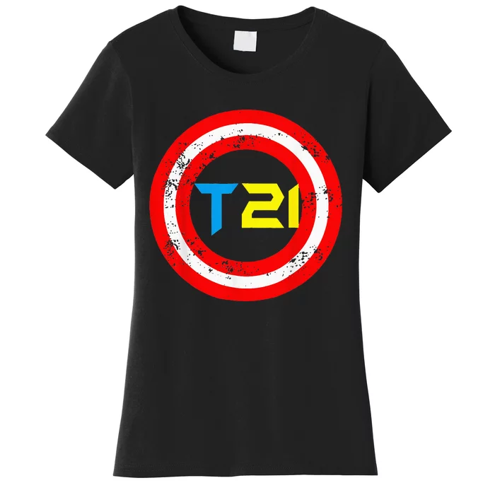 T21 Superhero World Down Syndrome Awareness Day Women's T-Shirt