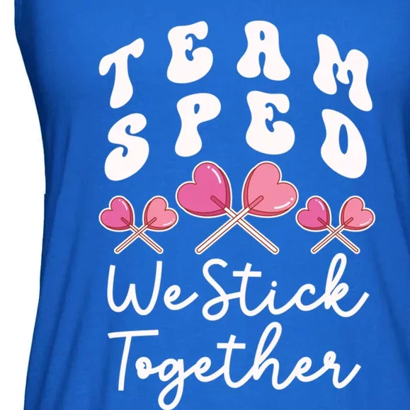 Team Sped We Stick Together Special Ed Teacher Heart Sucker Gift Ladies Essential Flowy Tank