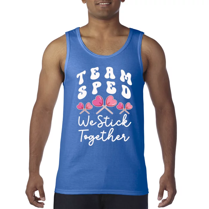 Team Sped We Stick Together Special Ed Teacher Heart Sucker Gift Tank Top