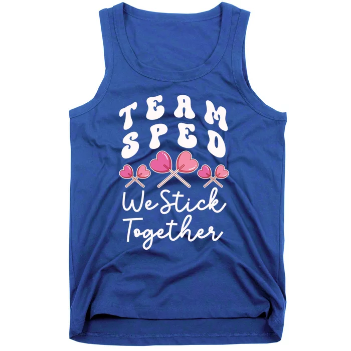 Team Sped We Stick Together Special Ed Teacher Heart Sucker Gift Tank Top