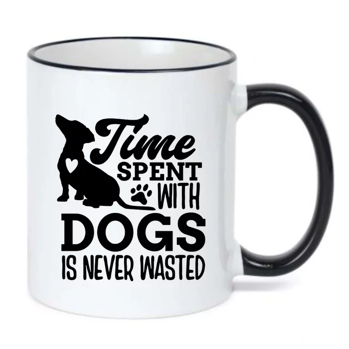 Time Spent With Dogs Black Color Changing Mug