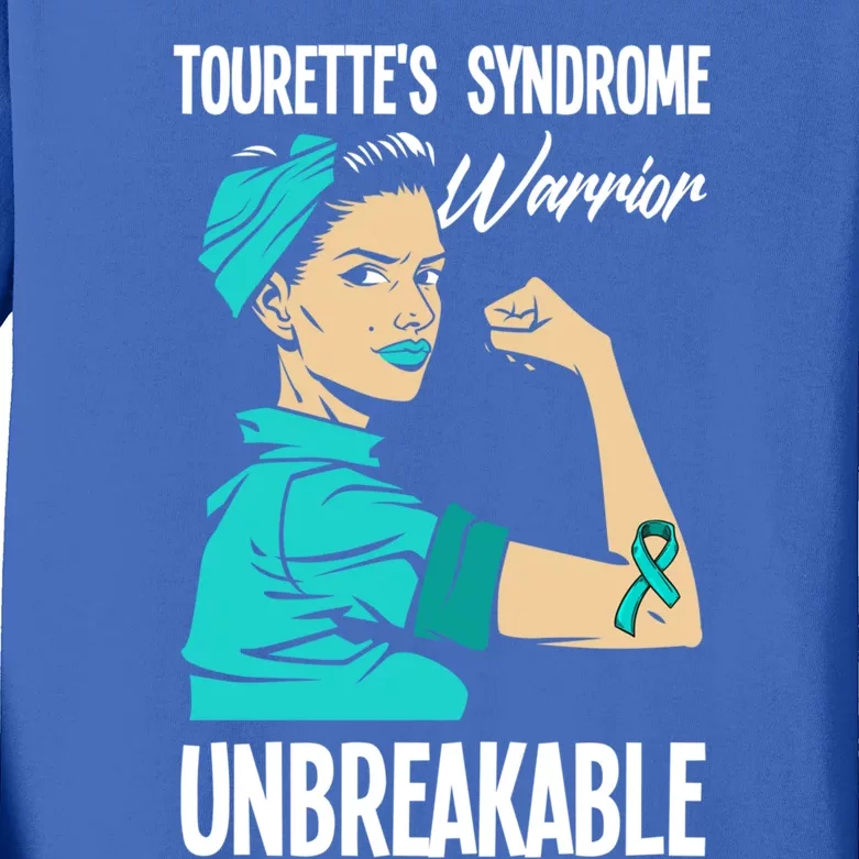 Tourette's Syndrome Warrior Unbreakable Tourette Syndrome Gift Kids Long Sleeve Shirt