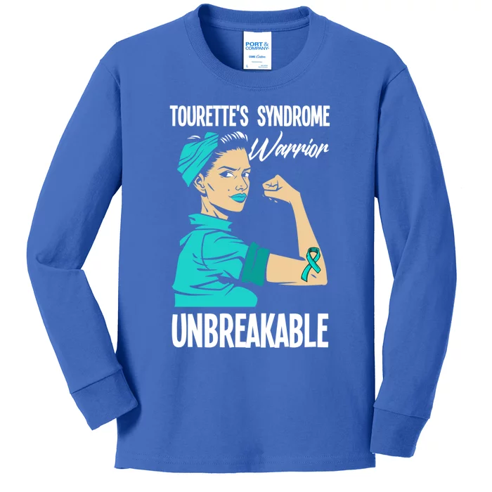 Tourette's Syndrome Warrior Unbreakable Tourette Syndrome Gift Kids Long Sleeve Shirt