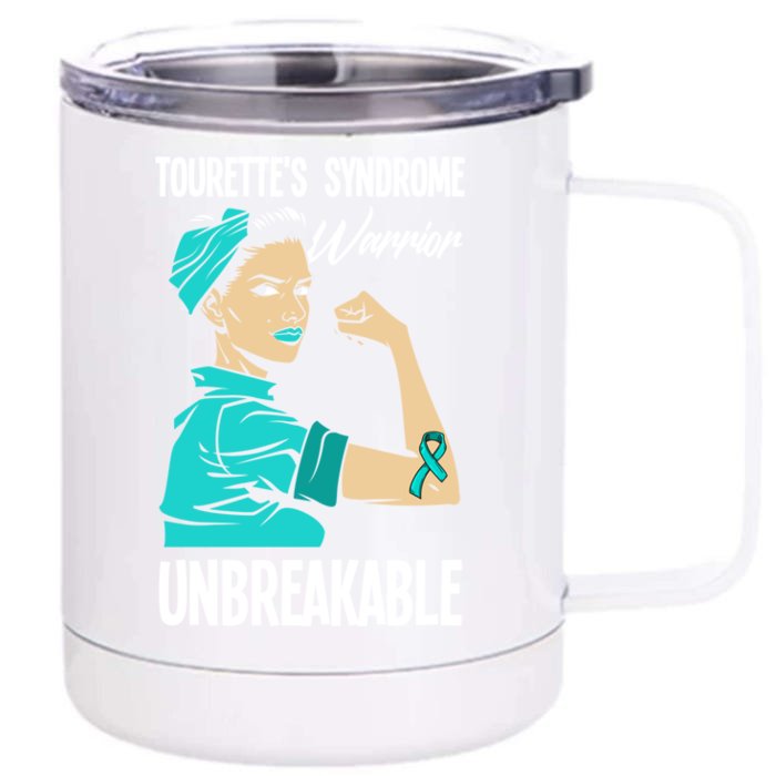 Tourette's Syndrome Warrior Unbreakable Tourette Syndrome Gift Front & Back 12oz Stainless Steel Tumbler Cup