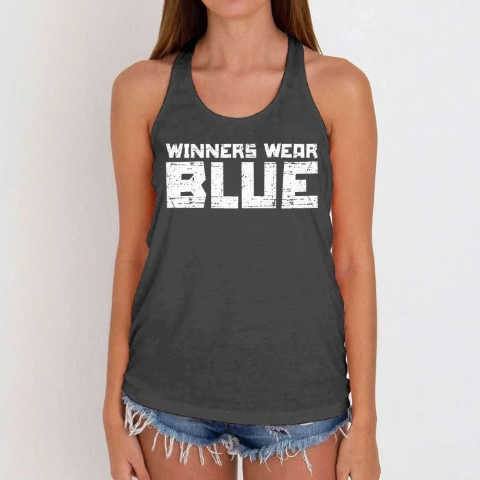 Team Sports Winners Wear Blue Women's Knotted Racerback Tank