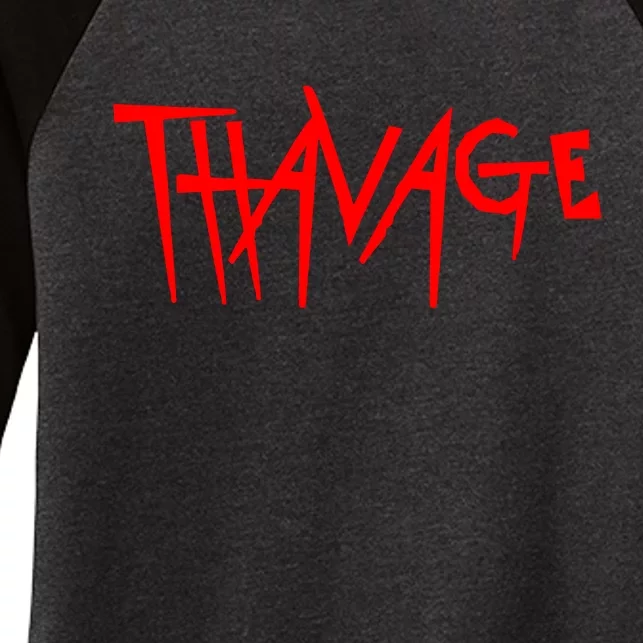 Thavage Savage Workout Gym Bodybuilding Women's Tri-Blend 3/4-Sleeve Raglan Shirt