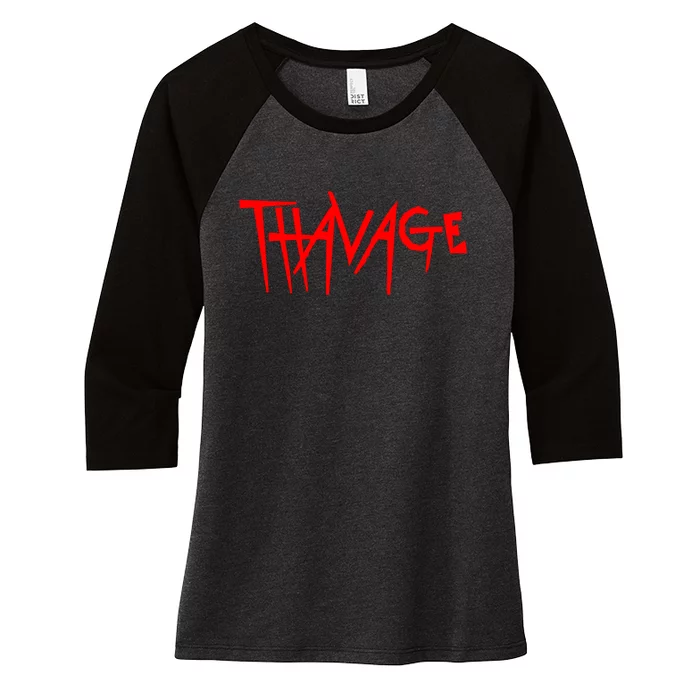 Thavage Savage Workout Gym Bodybuilding Women's Tri-Blend 3/4-Sleeve Raglan Shirt