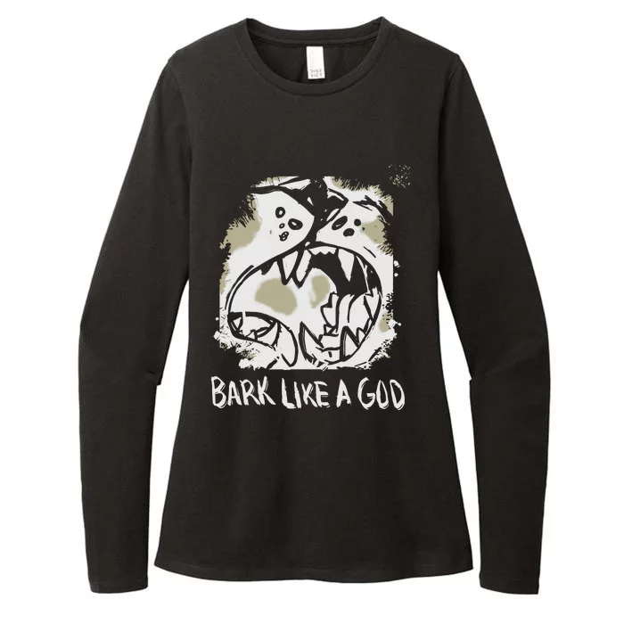 The Shy Wolf Bark Like A God Womens CVC Long Sleeve Shirt