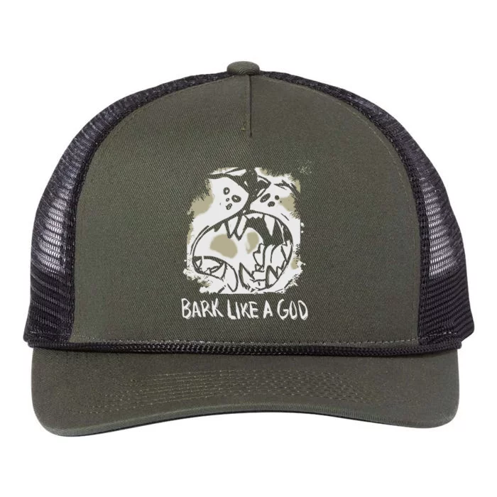 The Shy Wolf Bark Like A God Retro Rope Trucker Hat Cap