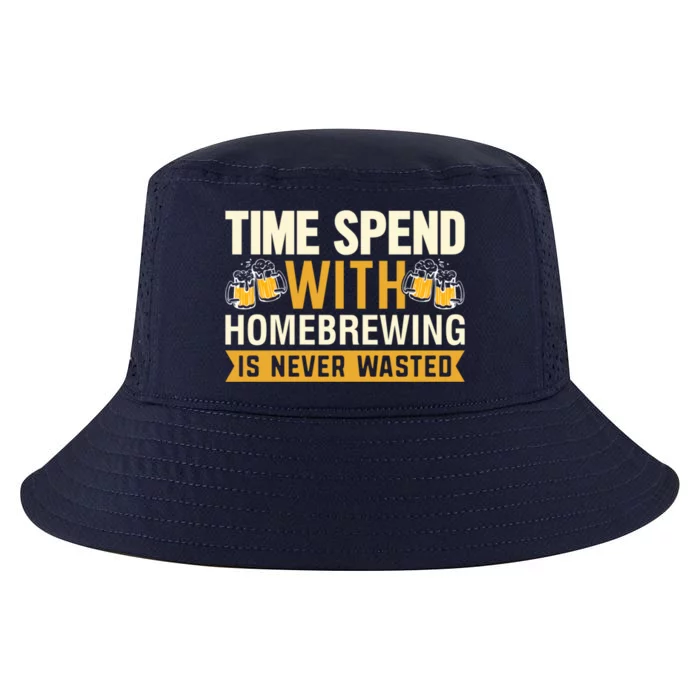 Time Spend With Homebrewing Is Never Wasted Alcoholic Gift Cool Comfort Performance Bucket Hat