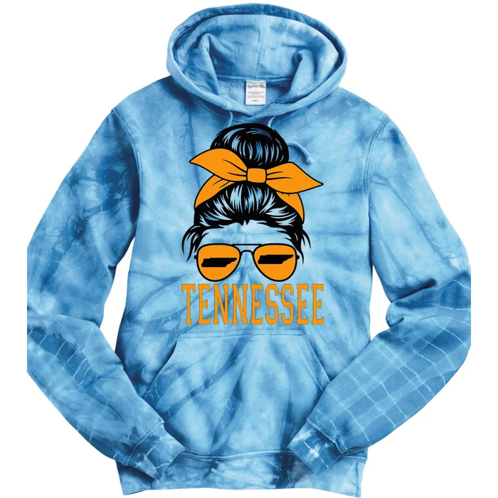 Tennessee State Women Tennessee Orange Game Day Messy Bun Tn Tie Dye Hoodie