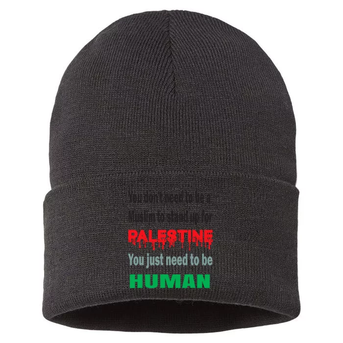 To Stand With Palestine Is To Stand With Humanity Sustainable Knit Beanie