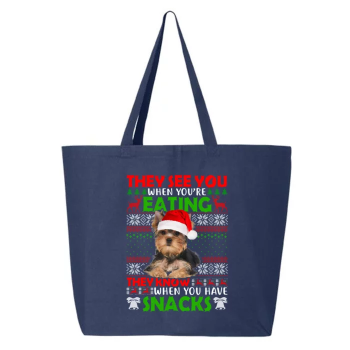 They See You When You're Eating Yorkshire Terrier Ugly Xmas Cool Gift 25L Jumbo Tote