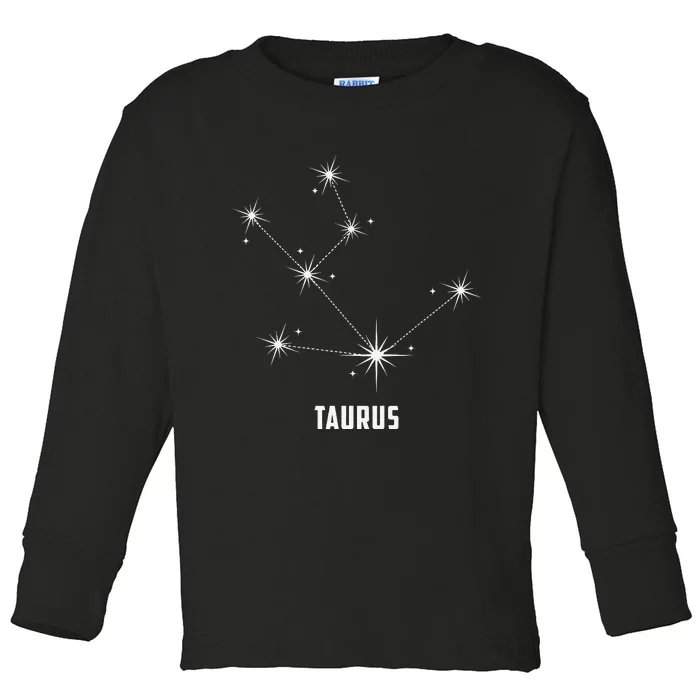 Taurus Sign Zodiac 2021 Star Constellation Horoscope Gift Toddler Long Sleeve Shirt