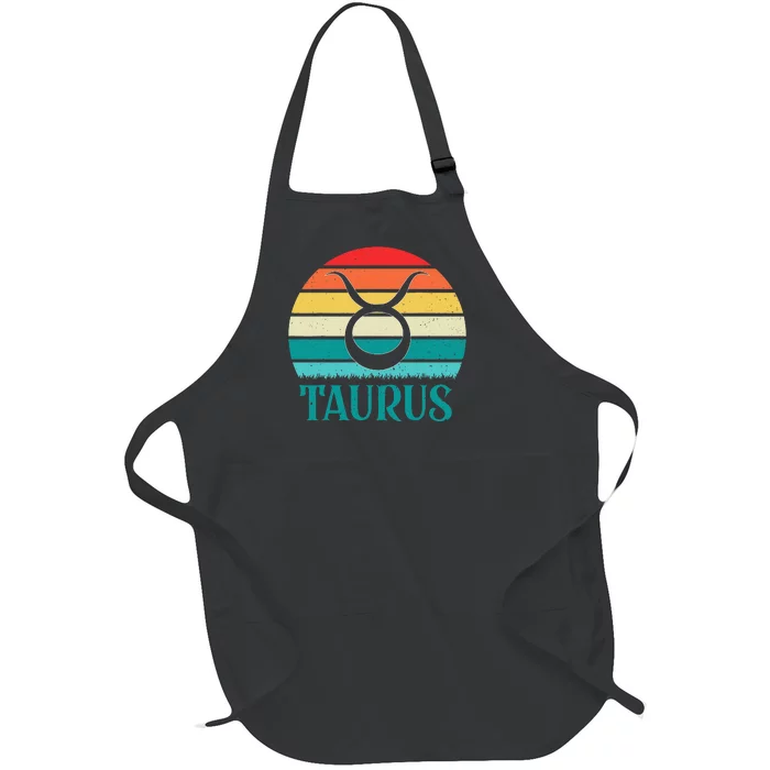 Taurus Sunset Zodiac Full-Length Apron With Pocket