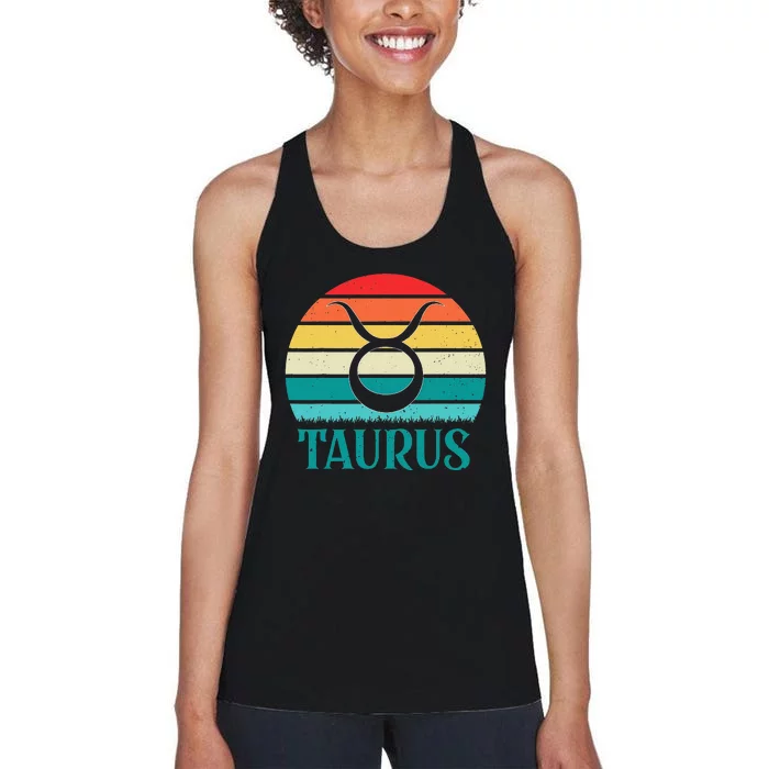 Taurus Sunset Zodiac Women's Racerback Tank