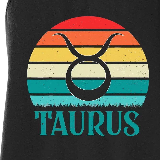 Taurus Sunset Zodiac Women's Racerback Tank