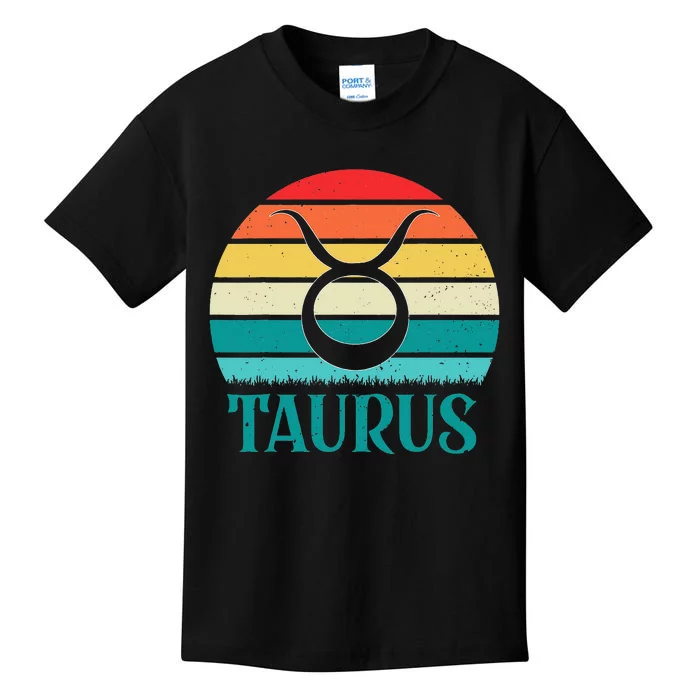 Taurus Sunset Zodiac Kids T-Shirt