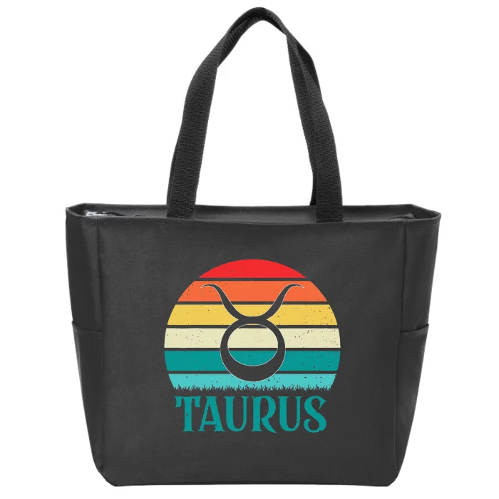 Taurus Sunset Zodiac Zip Tote Bag