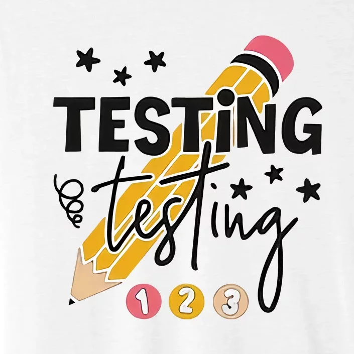 Testing Testing 123 Funny Testing Day Teacher Test Day Student School ChromaSoft Performance T-Shirt