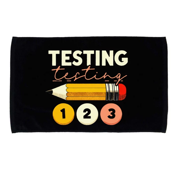 Testing Testing 123 Test Day Teacher Student Staar Exam Microfiber Hand Towel