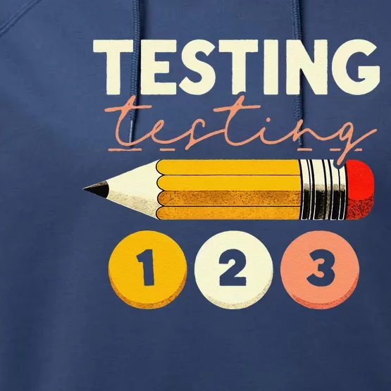 Testing Testing 123 Test Day Teacher Student Staar Exam Performance Fleece Hoodie