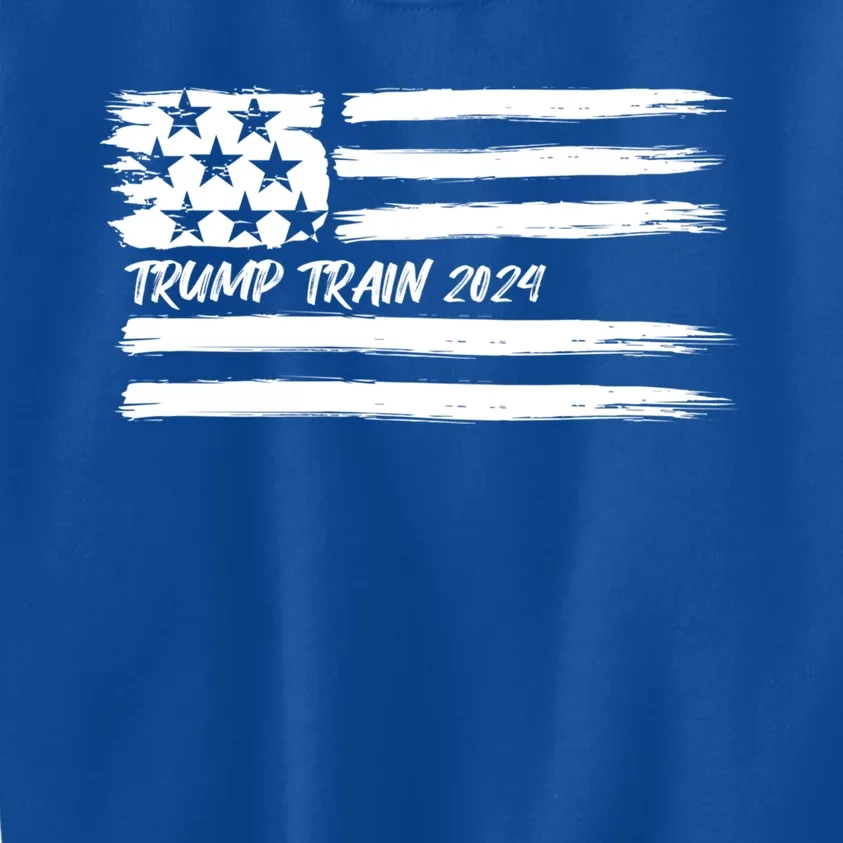 Trump Train 2024 President Election Campaign Usa Flag Pride Funny Gift Kids Sweatshirt