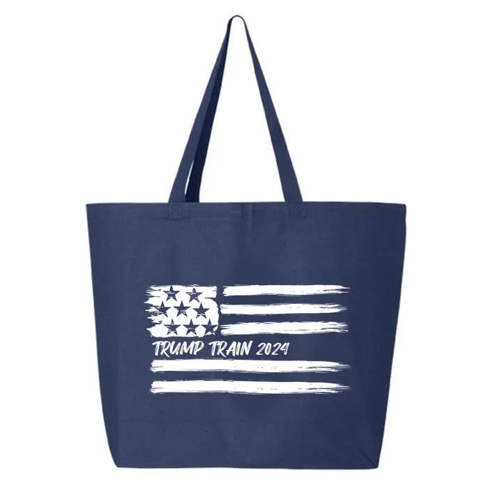 Trump Train 2024 President Election Campaign Usa Flag Pride Funny Gift 25L Jumbo Tote