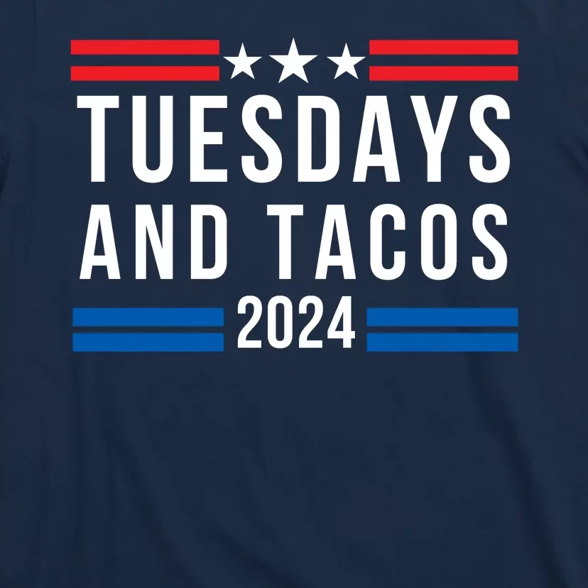 Tuesdays & Tacos 2024 Funny Foodie Trendy Mexican Fiesta Taco Lover Foodie Humor T-Shirt