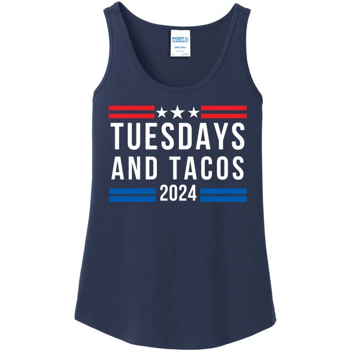 Tuesdays & Tacos 2024 Funny Foodie Trendy Mexican Fiesta Taco Lover Foodie Humor Ladies Essential Tank