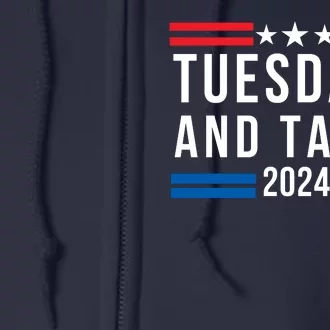 Tuesdays & Tacos 2024 Funny Foodie Trendy Mexican Fiesta Taco Lover Foodie Humor Full Zip Hoodie